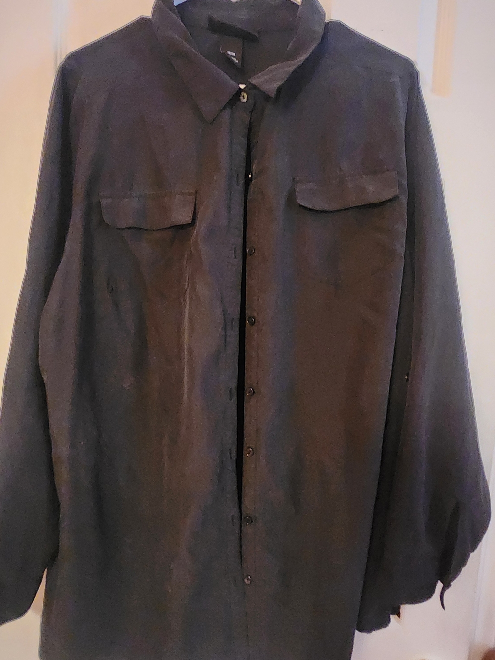 Lane Bryant Black Button-Up Shirt Jacket